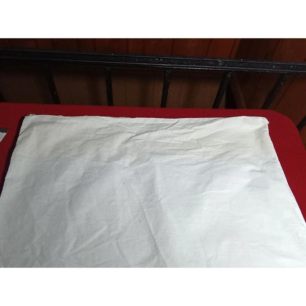 Pair of standard pillowcases cotton yellow eyelet embroidered cottagecore shabby